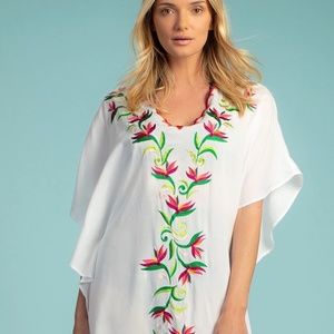 Trina’s Turk BIRDS OF PARADISE CAFTAN M NWOT